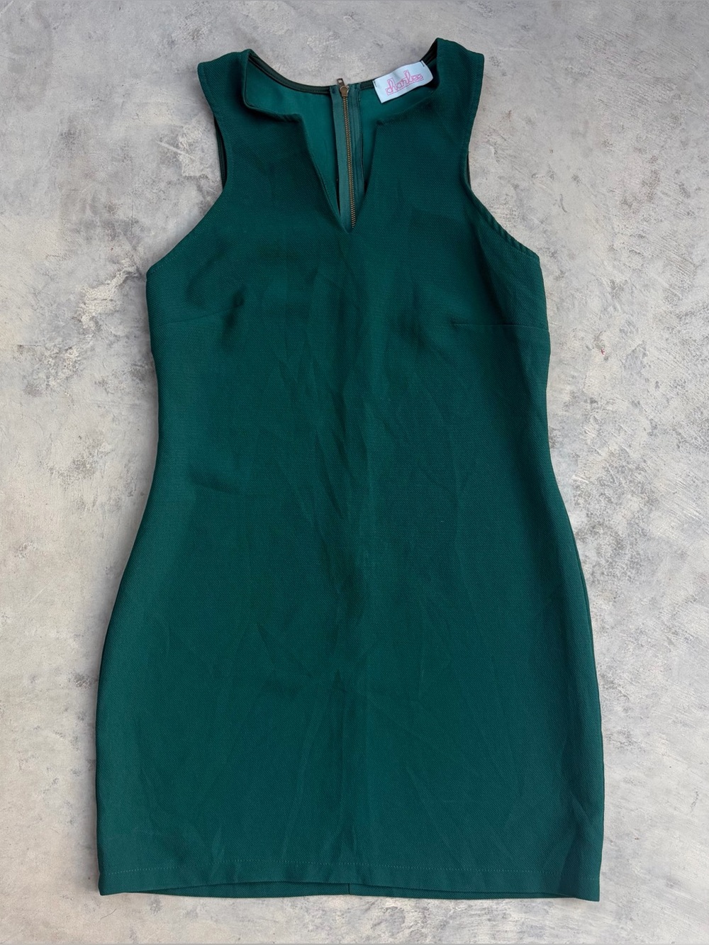 Charlee - Sleeveless Hunter Green Sheath Dress - Size Medium
